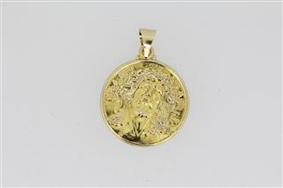 14k Yellow Gold Jesus Pendant